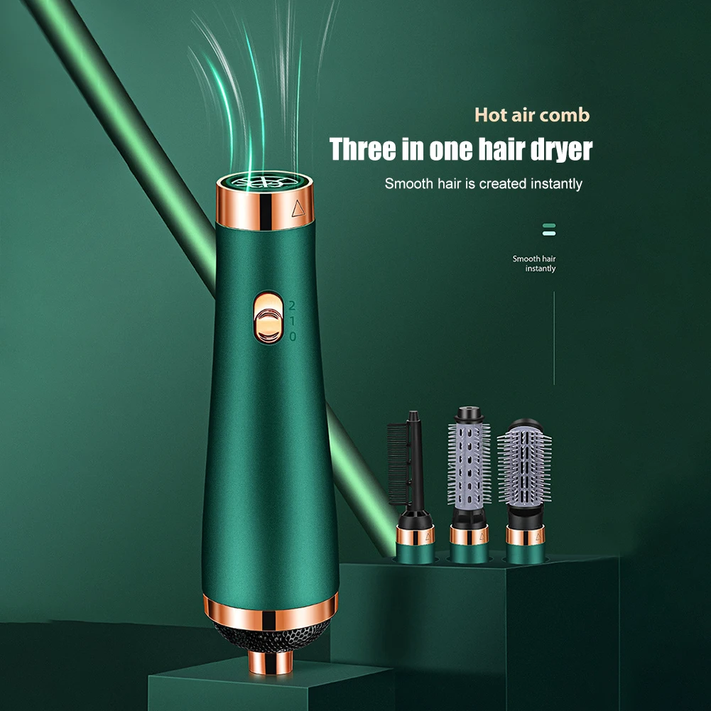 

3 in 1 Hair Dryer Straightener Curler Brush 500W Electric Hot Air Comb Hair Dryer Straightener Curler Comb Brush