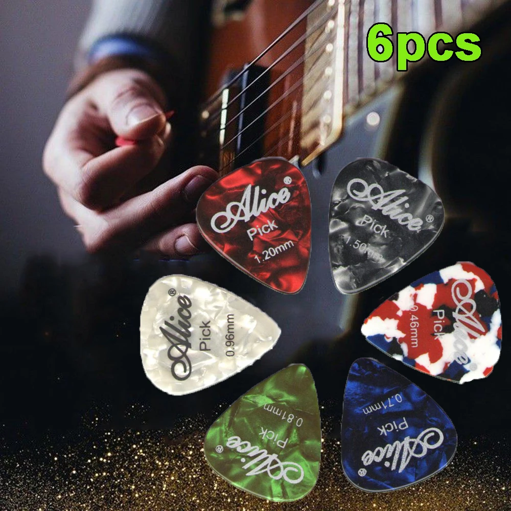 6 pcs plektren plektren schrapnell alice akustische elektrische bass plektrum vermittler musical instrument dicke mix 046 15 free global shipping