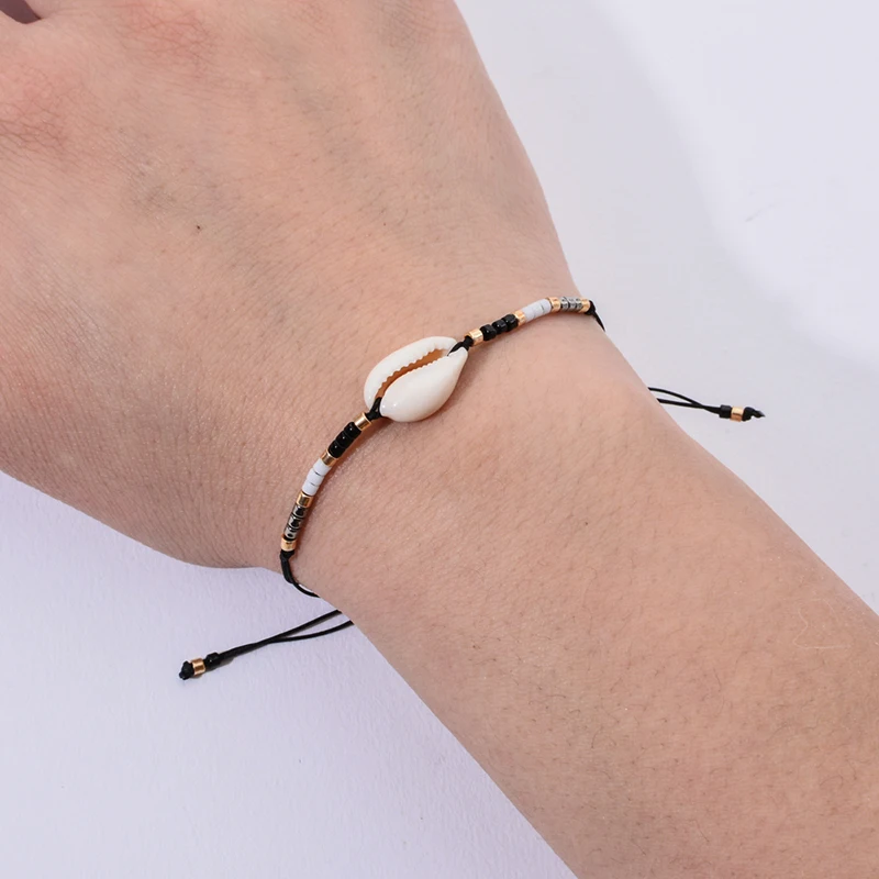 12 шт./компл. цветные бусины шармы браслеты модные ракушки пляжные ювелирные