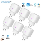 Умная розетка 6 шт.лот, вилка стандарта ЕС, 16 А, функция таймера, управление через приложение, работает с Alexa Google Assistant