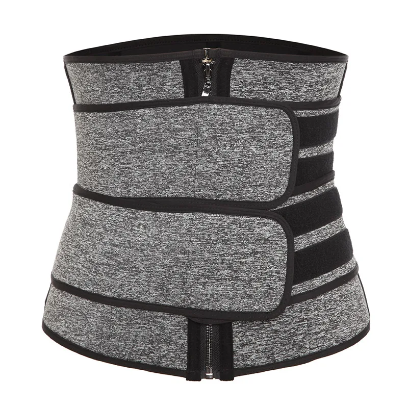 Double Velcro Grey VASLANDA Женский фитнес пояс для похудения коррекция фигуры, тренировка для талии Корректирующее белье тренировка бег тренировка моделирующий ремень - Цвет: Double Velcro Grey