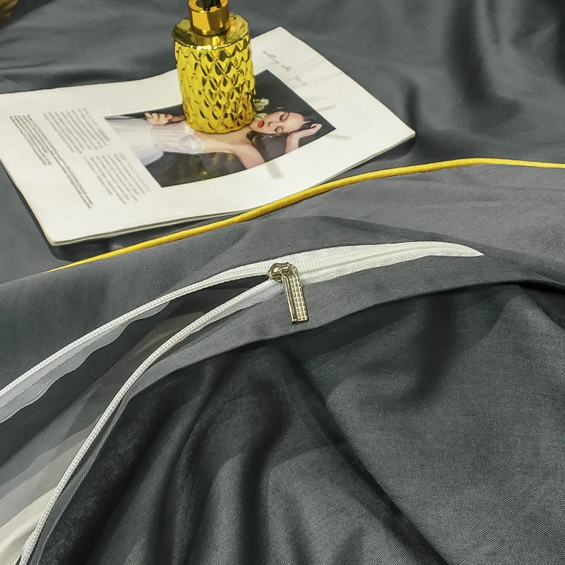 Роскошный комплект постельного белья из египетского хлопка однотонная вышивка