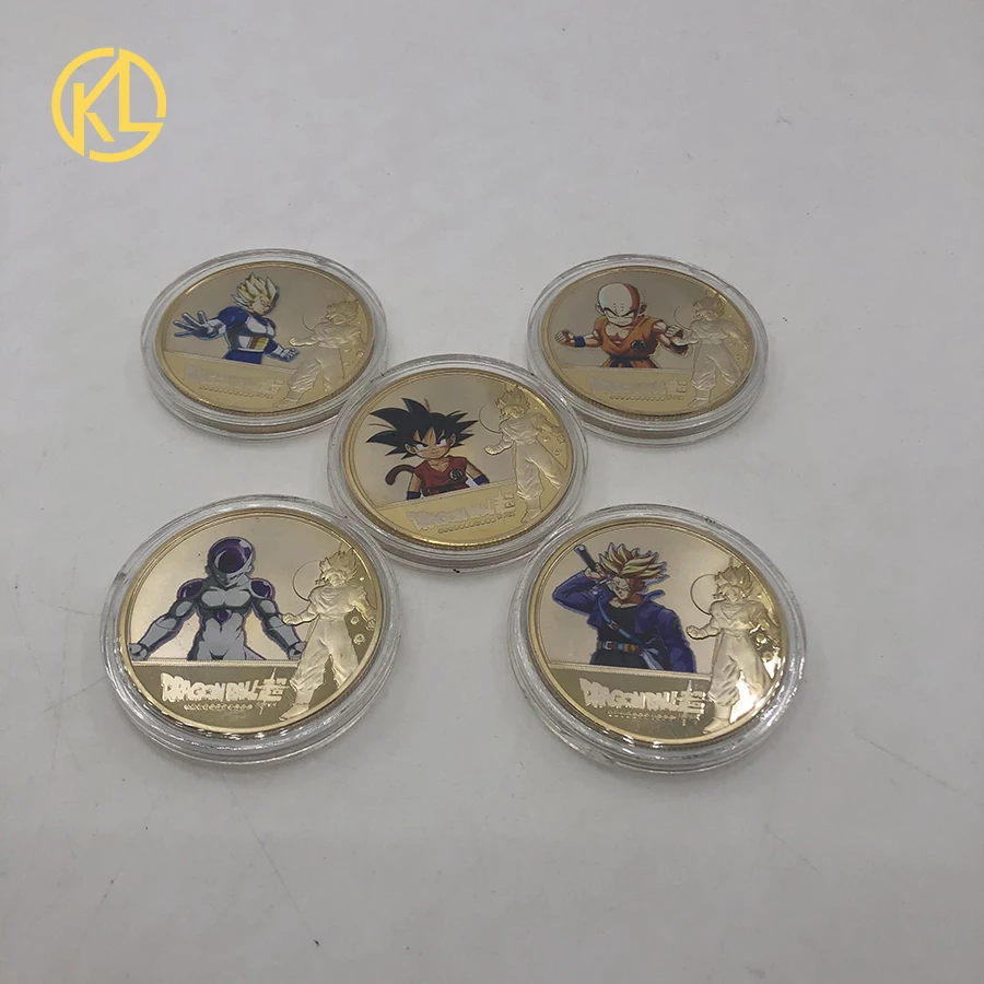 KL Dragon Ball Z Bejita позолоченные Коллекционные монеты, японские монеты, набор, подарок, Прямая поставка - Цвет: Coin 5pcs