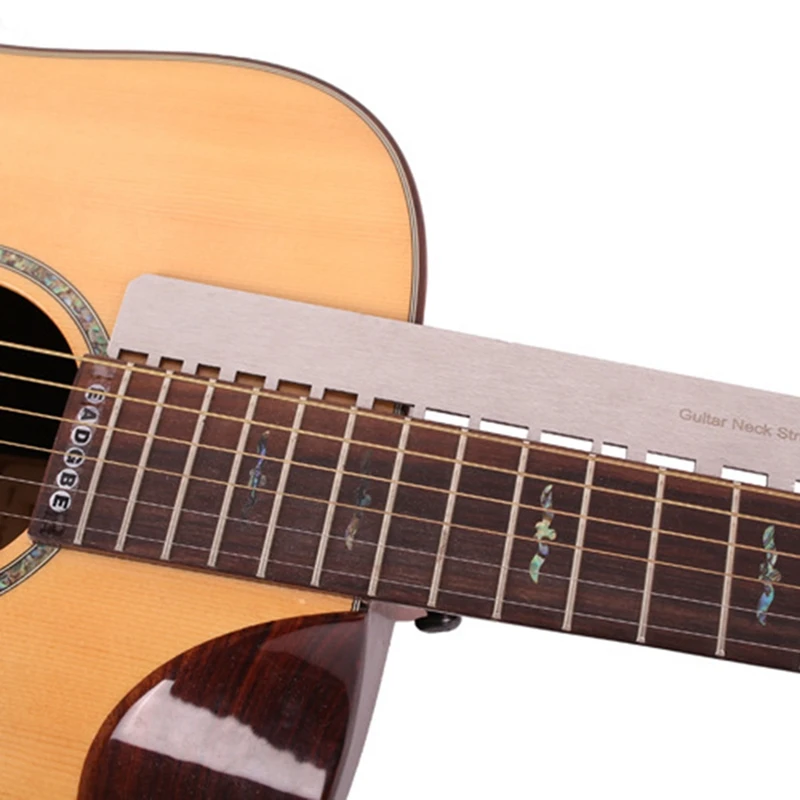 

Guitar Neck Notched Straight Edge Luthiers Tool, String Action Gauge Ruler for and Most of Guitar Fretboard and Frets