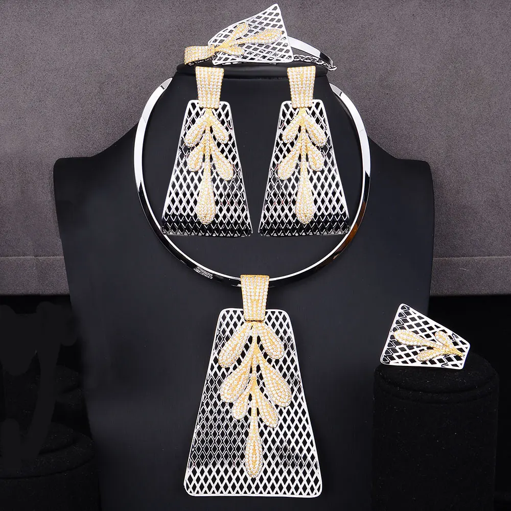 

Missvikki нигерийский Дубай, Африканский стиль, 4 шт., большие серьги с подвеской, ожерелье, набор украшений для женщин, новый дизайн, свадьба 2019, х...