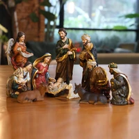 zayton statue nativity scene set baby jesus manger christmas crib figurines miniatures ornament church xmas gift home decoration