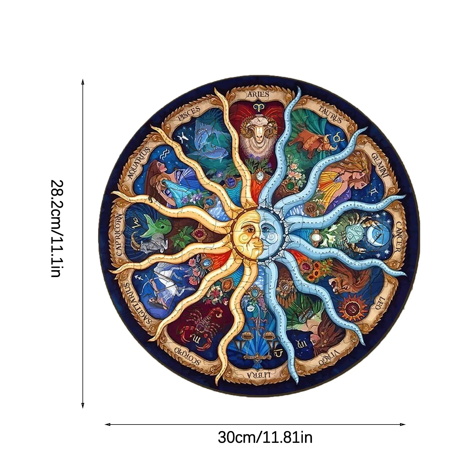 

Children's Day Gift 2021 New Wooden Puzzle Zodiac Wooden Puzzle Unique Shape Pieces Animal For Adults And Kids 136pcs Juguetes