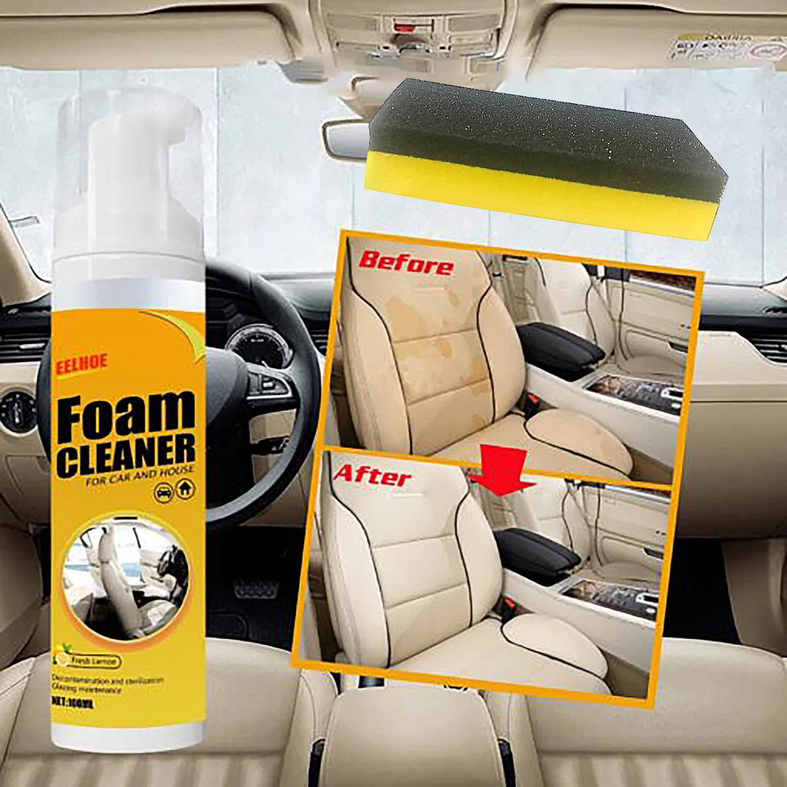 

Kitchen Tools Cleaner Kitchen Grease Cleaner With Sponge Multi-purpose Foam Cleaner With Sponge Cleaning All-purpose Cleaners