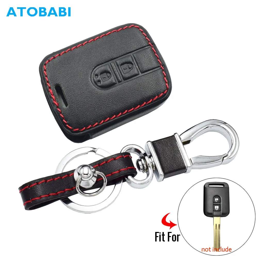2 кнопки кожаный чехол для ключей автомобиля для Nissan Pathfinder Qashqai Nissan Micra Navara Almera Note Авто дистанционный брелок крышка сумка для ключей