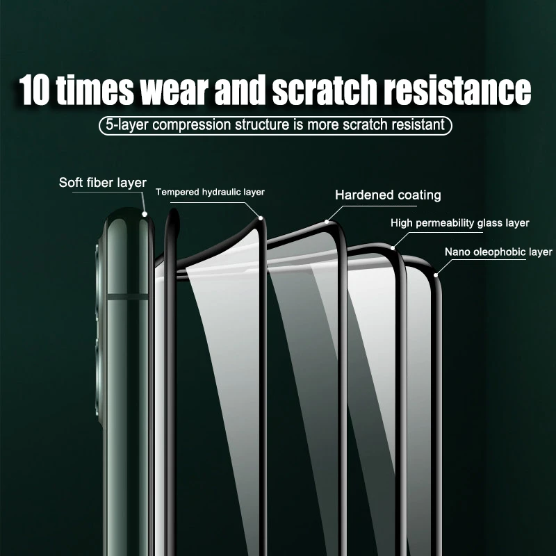 official for iphone 11 12 pro xs max x xr curved edge protective glass on iphone se 2020 6s 7 8 plus screen protector glass film free global shipping