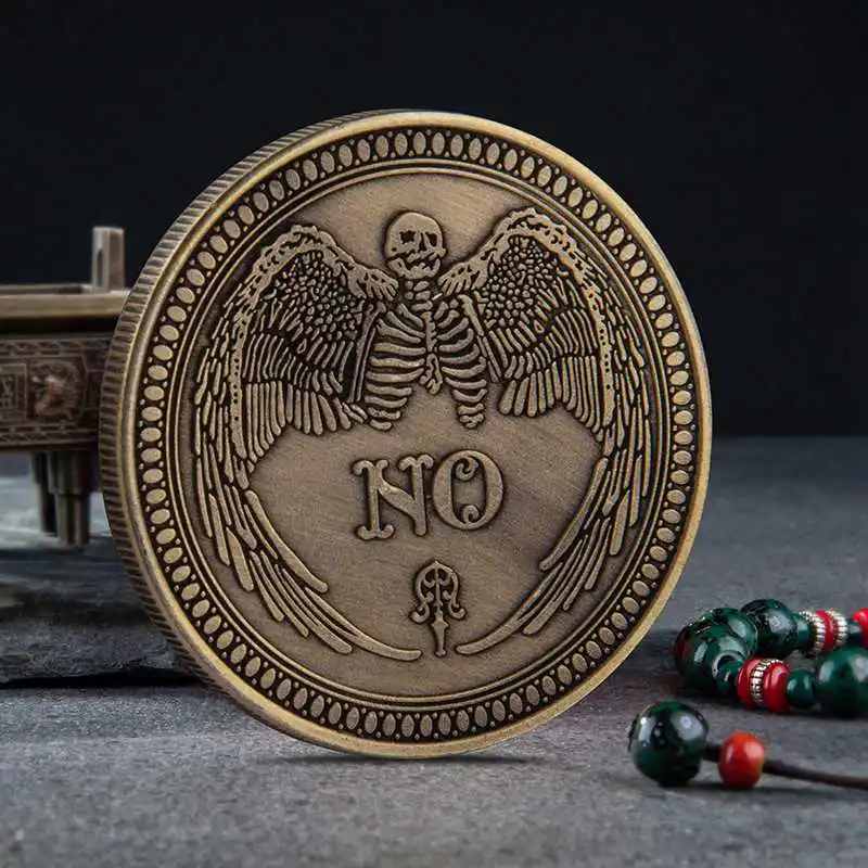 Да/Нет Ouija Gothic Prediction решение монета Всевидящее Око или Ангел Смерти - Цвет: Gold