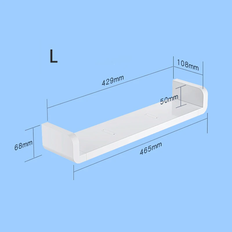 shelf large Полка для туалета, для хранения в ванной, водонепроницаемые настенные полки, Пылезащитная Пластиковая Полка для хранения с зеркальной дверью для ванной - Цвет: shelf large
