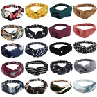 Повязка на голову женская, летняя, богемная, с перекрестным принтом