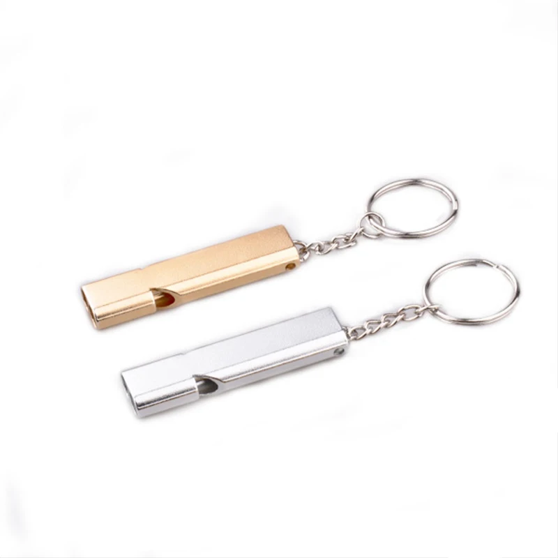 

Aluminum Alloy Emergency Double Pipe Silbato Outdoor High Decibel Whistle Silbato Camping Hiking Safety Whistles Survival Tools