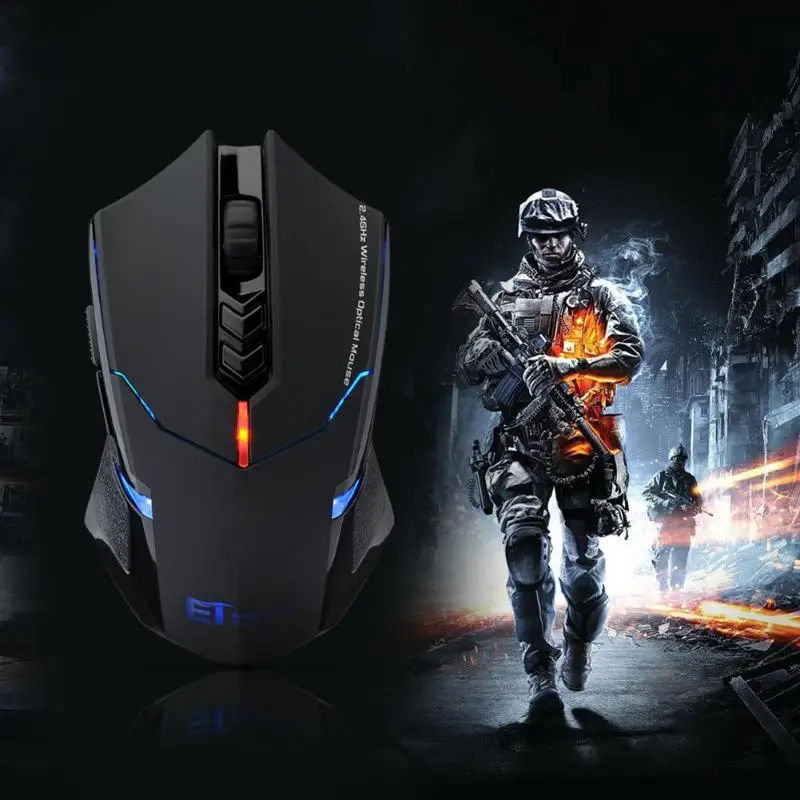 ET X-08 2000DPI регулируемая 7 кнопок 2 4G Беспроводная игровая мышь Профессиональная для