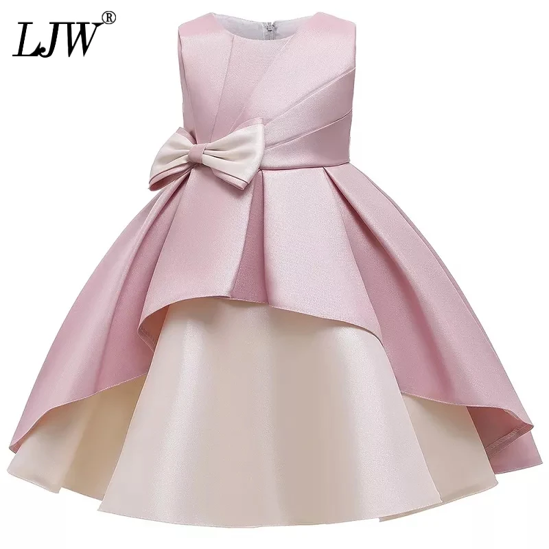 Новые платья для девочек официальное свадебное платье с большим бантом