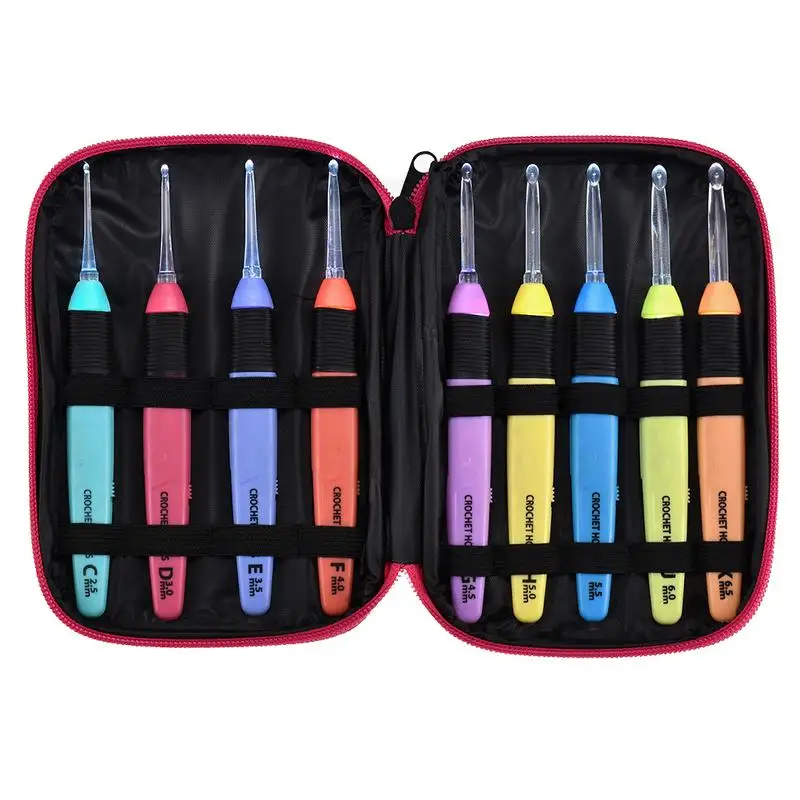 

JOYLOVE 9 LED Crochet Crafts Weaving Tool Luminous DIY Knitting Tools Needle Kit