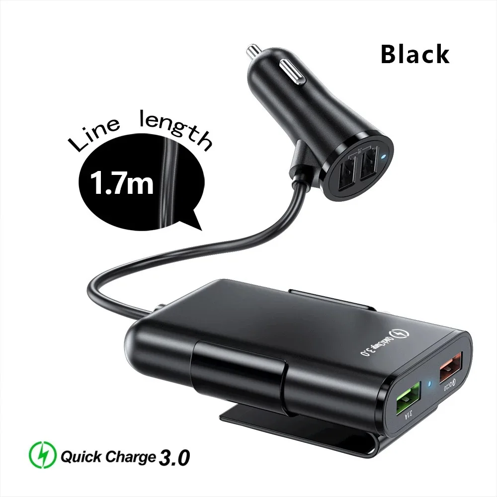 

Автомобильное зарядное устройство с 4 USB-портами, 3,0 А