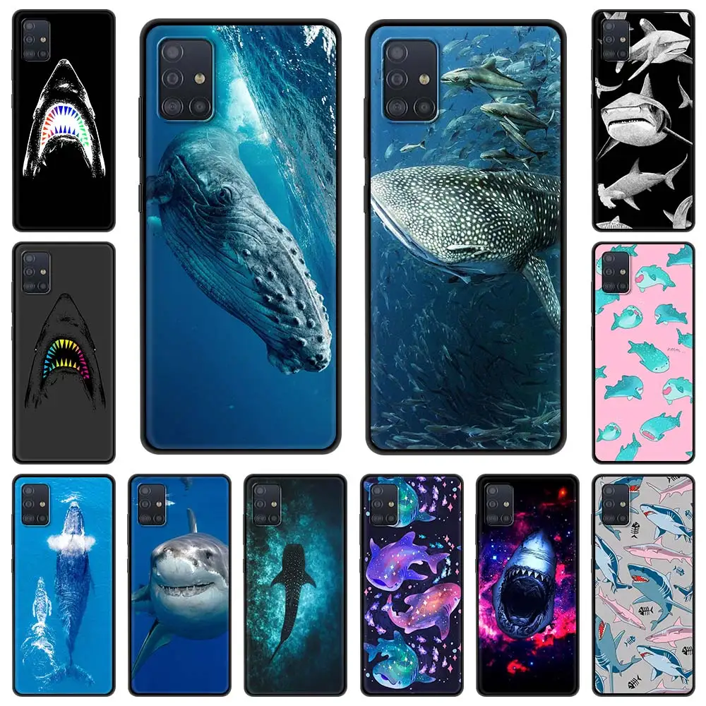 

Ocean Whale Shark Swimming Phone Case for Samsung Galaxy A51 A71 A21S A12 A11 A31 A52 A41 A32 5G A72 A02S TPU Silicone Cover