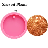 dy0080 diy 5cm7 8cm circle epoxy resin molds semicircle round silicone mold for keychains fondant chocolate cake molds