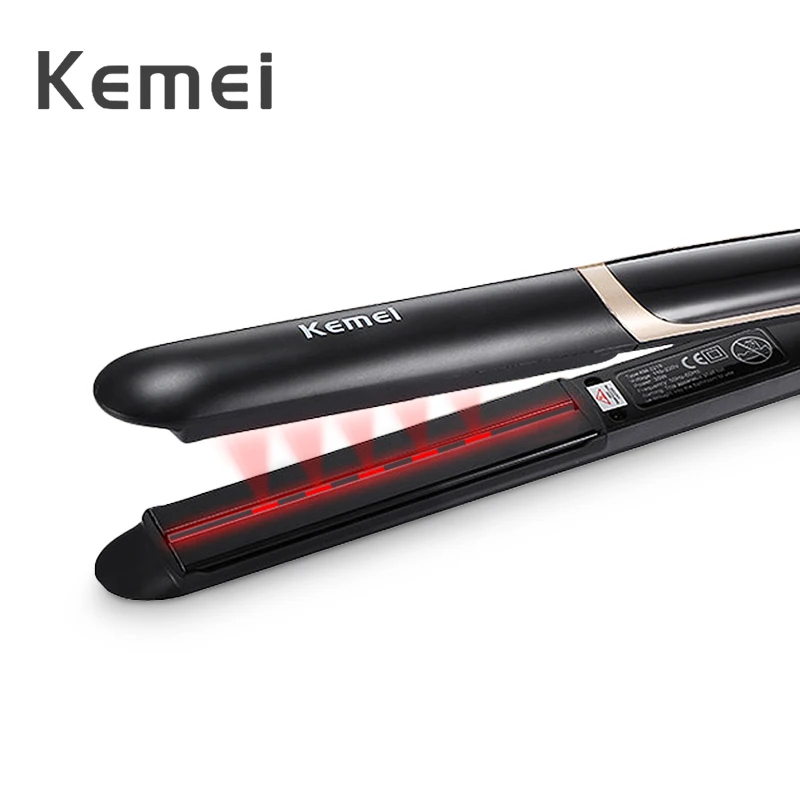 Kemei, профессиональный выпрямитель, утюги с паром, светодиодный ион, Керамический выпрямитель для волос, утюжок для волос, керамический инструмент для укладки 30