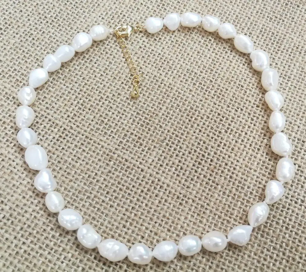 

11 мм, ярко-белое жемчужное ожерелье в стиле барокко, 5 см, удлиненная цепочка, Золотая застежка, натуральный пресноводный жемчуг, Женские Ювелирные изделия 43 см 17 ''14'' 35 см