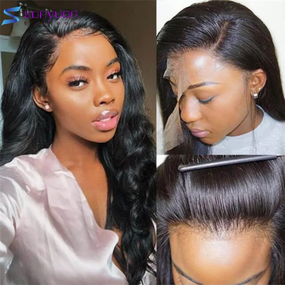 Remy 30 32Inch Brazilian Body Wave 13x6 HD Lace Frontal Wigs Transparent 13x4 Front Human Hair For Black Women | Шиньоны и парики