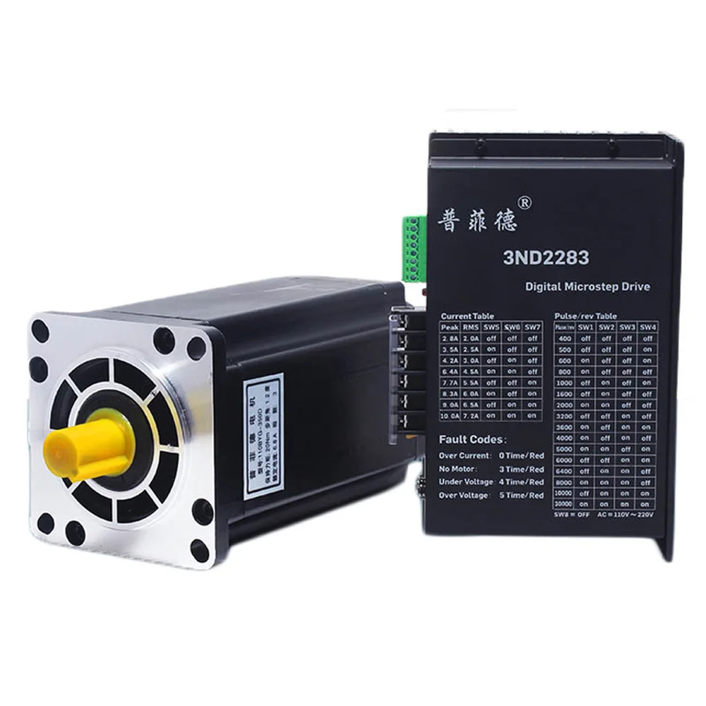 

1Pcs Nema 110 Stepper Motor 3-Phase 3-Lead AC220V 8Nm-20Nm High Torque Nema 110BYG350D Motor & 3DM2283 Driver for 3D Printer