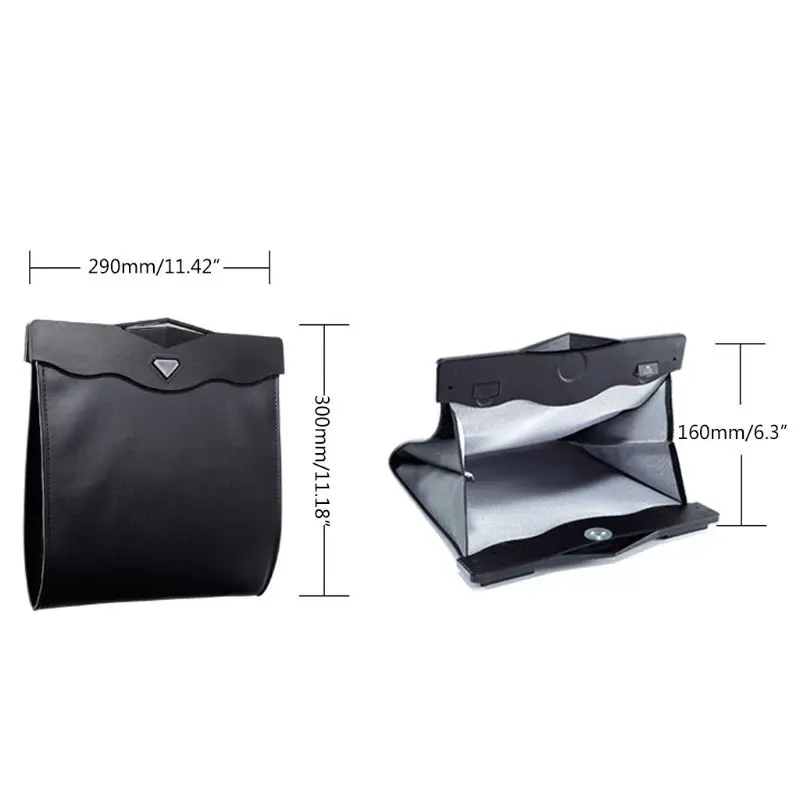 

Smart LED Car Trash Can Waterproof Garbage Bag Leather Storage Pocket Leak Reusable Traveling Portable