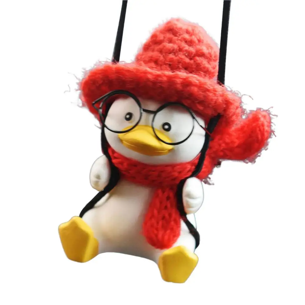 

Маленькая утка, подвеска для автомобиля, подвеска для семьи, качели, Автомобильное зеркало заднего вида, милый автомобильный орнамент, аксе...