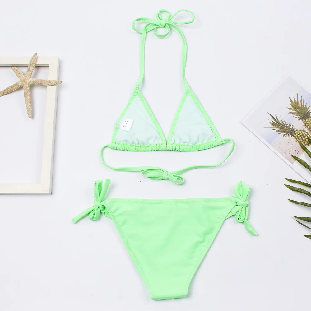 Комплект бикини для девочек Новинка лета 2020 Детские с оборками Женский