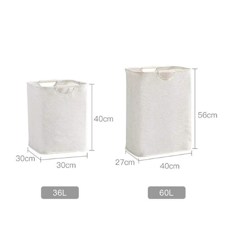 

Retractable Cotton Linen Folding Laundry Basket With PEVA Waterproof Toy Storage Basket Bin Dirty Clothes Organizer Bucket Large