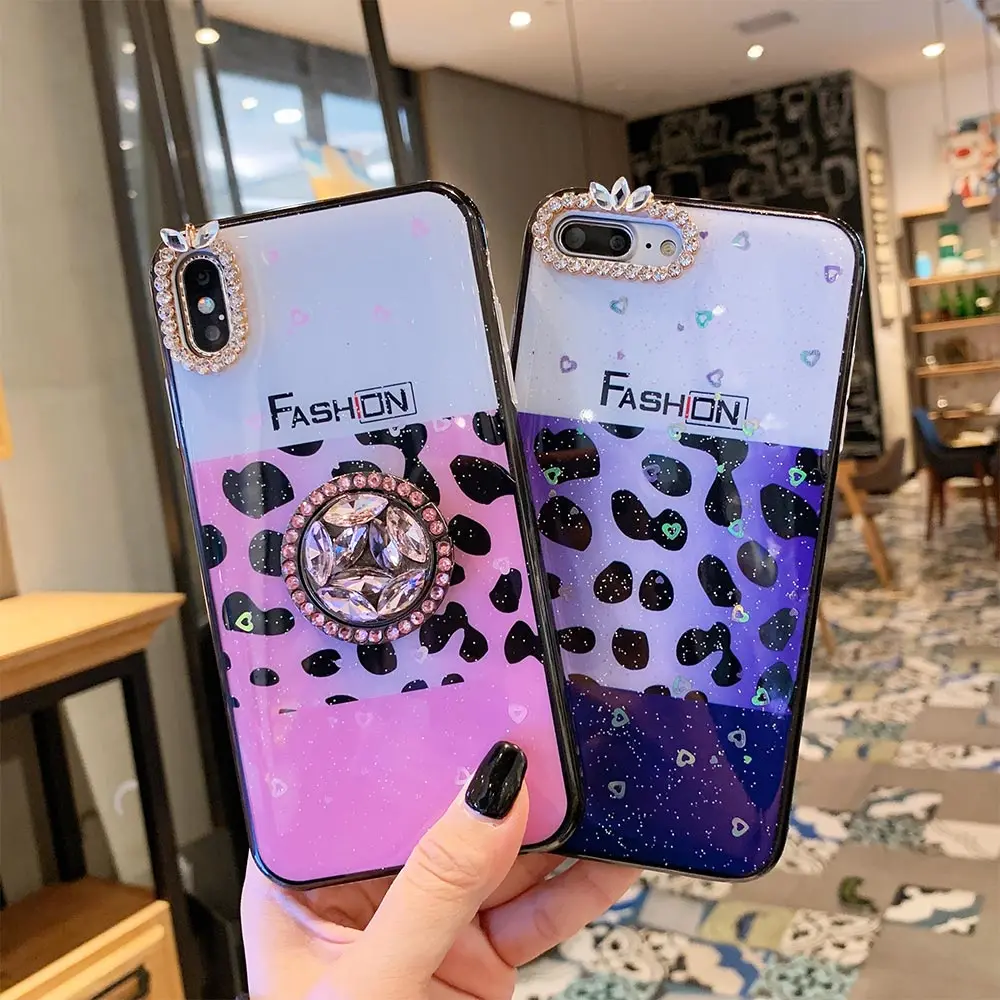 Чехол для телефона с леопардовым принтом KISSCASE Fundas iPhone XR X 7 8 Plus чехлы кольцом и