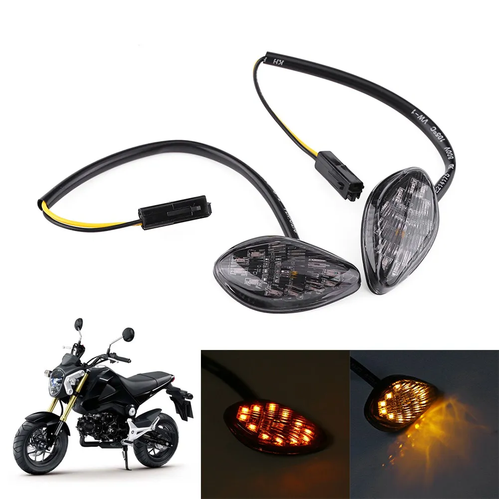 

1 Pair Motorcycle Flush LED Turn Signals Light Amber For Honda Grom 2014-2016 Turn Signal Light Turn Signal Light Turn Signal