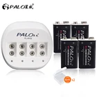 Аккумуляторная батарея PALO, литий-ионная батарея 9 В 6F22, 600 мАч, 4 шт.