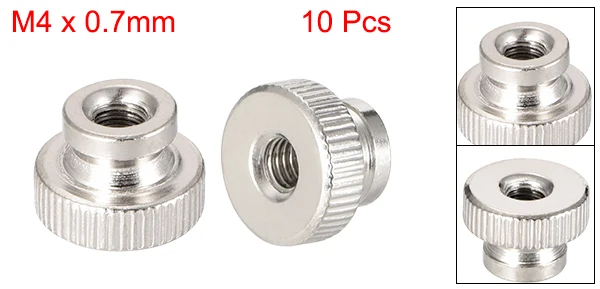 10pcs M4 Silver Tone Uxcell 3-30 шт. накатанные гайки для большого пальца M3 M4 M5 M6 M8 M10 круглые ручки с воротником цинковое покрытие большого Пальца Колеса Блокировки Гайки - Цвет: 10pcs M4 Silver Tone
