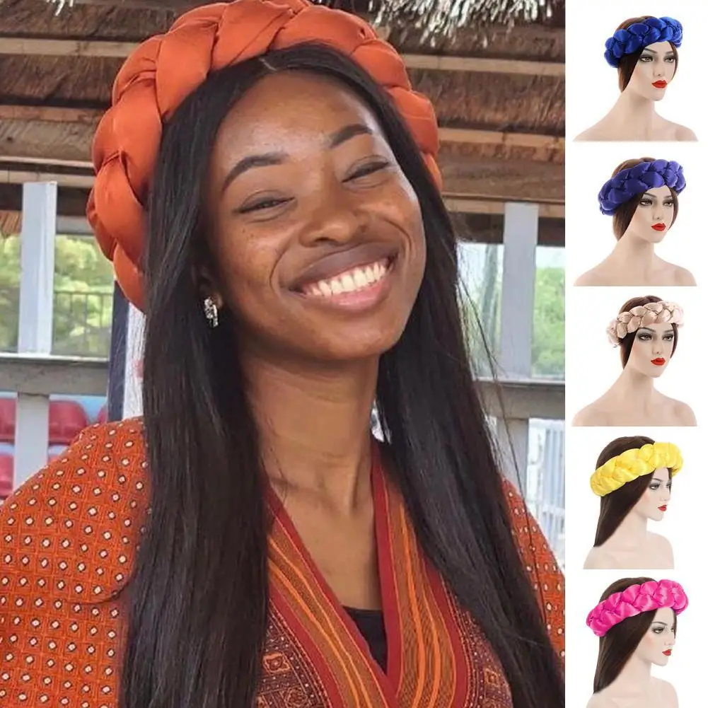 

2021 Fashion Candy Color Braids Headbands for Women Elastic Hair bands Ladies Turban Female Headwear Accessories Bandage