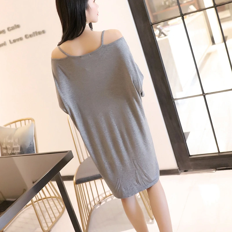 Ночная рубашка летняя хлопковая свободная Пижама большого размера толстые мм