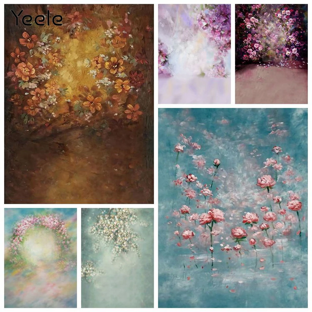 Фон для студийной фотосъемки новорожденных с весенними розовыми цветами|Фон