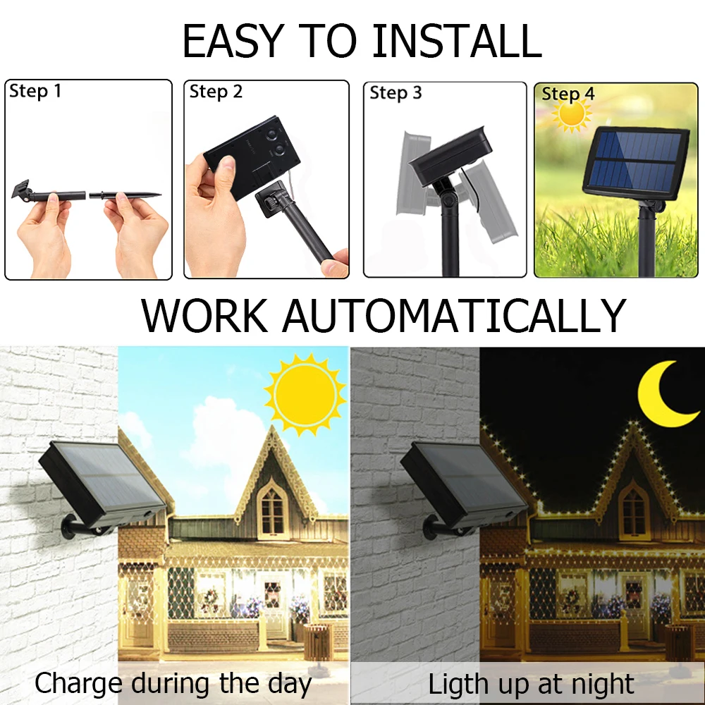 гирлянда уличная Солнечный светильник s сад Фея 123LED струнный с пультом