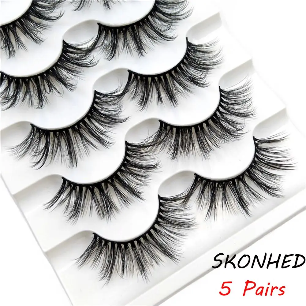 

5 Pairs Beauty Cruelty-free Handmade Eye Makeup Wispies Long Fluffy False Eyelashes Natural lashes Eye Lash Extension