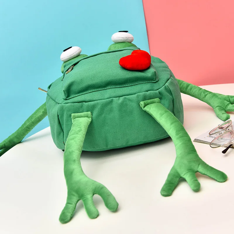 Объемный рюкзак с мультяшным животным лягушкой Женская многофункциональная