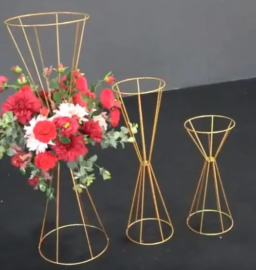 2 предмета в комплекте золотистые железные стойка для цветов свадьбы проход