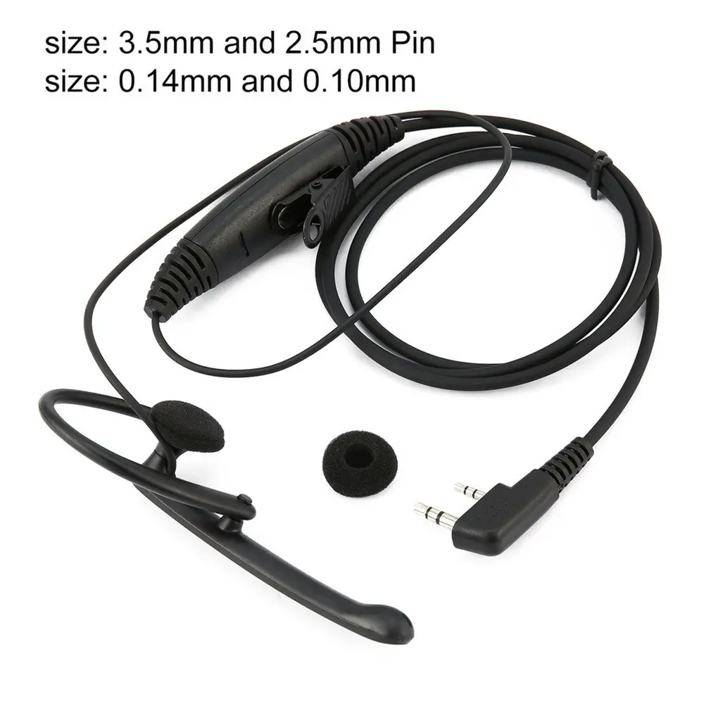 

K300 Durable 2 Pin 3.5mm/2.5mm Ear Bar Earpiece Mic PTT Walkie Talkie Headset for Kenwood BAOFENG UV-5R BF-777