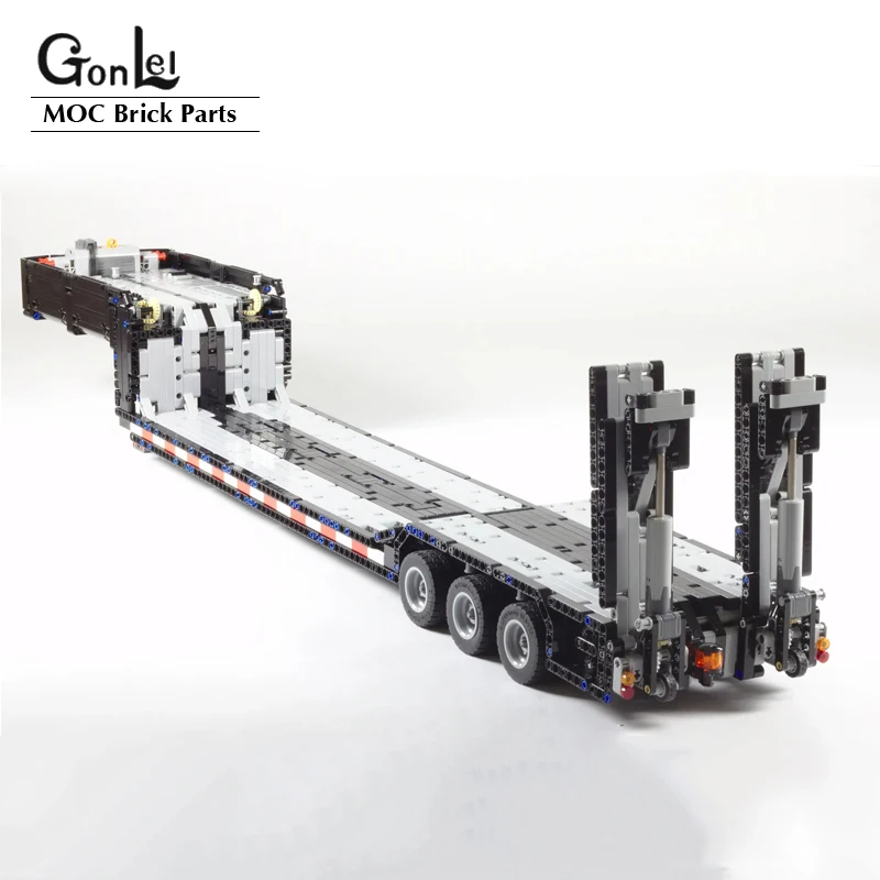 

NEW High-Tech RC Power Mobile RC low loader with ramps Carriage Towing Head MOC Building Blocks Bricks DIY Toys Kids Toys