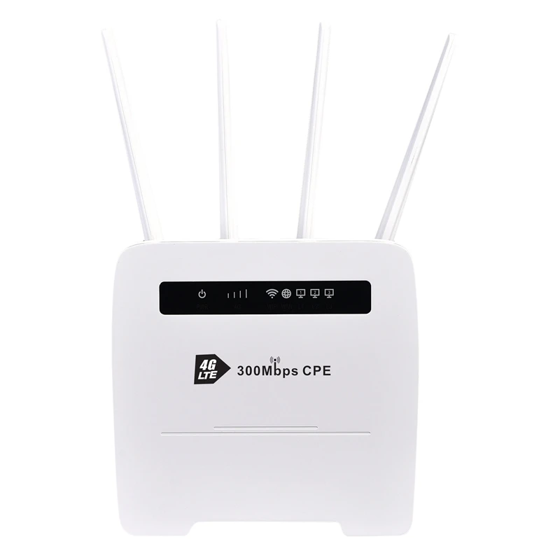 

Беспроводной роутер CPE 4G, Wi-Fi роутер 2,4G 300M с 4 антеннами, поддержка 32 пользователей для дома/бизнеса/офиса