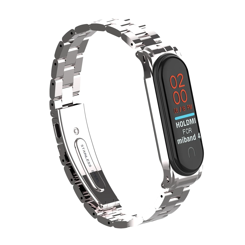 Ремешок из нержавеющей стали для xiaomi mi band 3 4, металлический ремешок для часов, умный Браслет mi band 3, сменные ремешки для часов mi 3