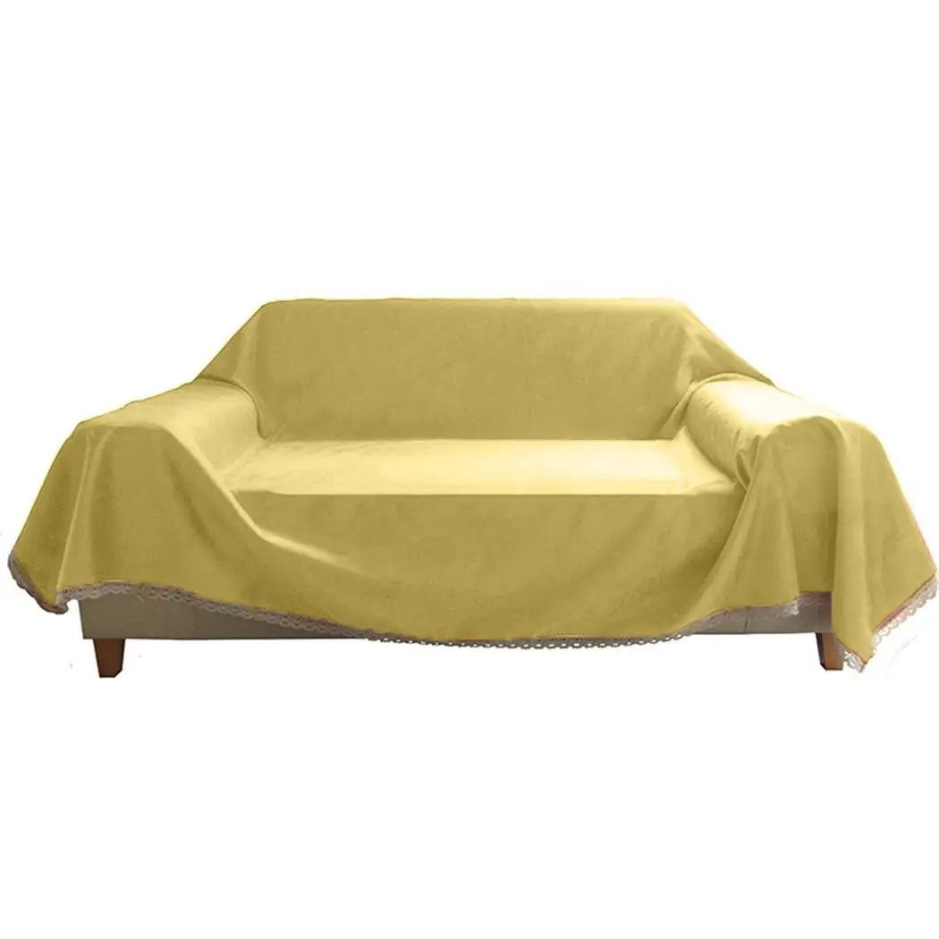 Однотонный мягкий чехол для дивана гостиная синий желтый светло-серый
