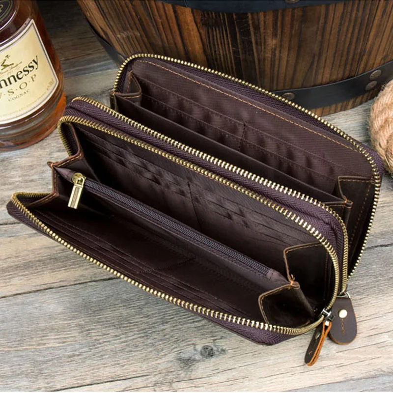 Billeteras de cuero Caballo loco para hombre billetera Genuine INO cartera cocovintage Ca | Багаж и сумки