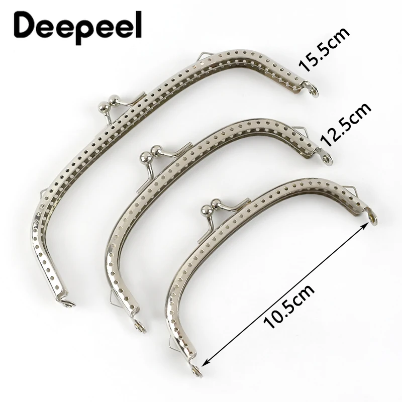 5/10pcs Deepeel 10.5/12.5/15.5cm Silver Purse Frame for Bag Metal Kiss Clasp Handbag Sewing Brackets Hardware Wallet Accessory | Багаж и